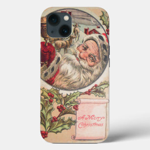 Kerstman met Bell en Holly Case-Mate iPhone Case