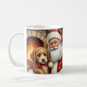 Kerstman met Bernedoodle Kerst Kunst Koffiemok (Links)