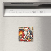 Kerstman met Bernese Mountain Dog Kerstmis Magneet (Insitu (Vaatwasser))