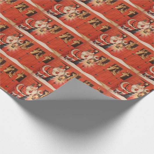  kerstman met betegeling cadeaupapier (Hoek)