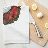 Kerstman met bierglas theedoek (Quarter Fold)