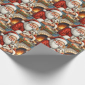 Kerstman met Biewer Terrier Kerstkunst Cadeaupapier (Hoek)