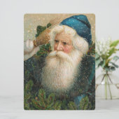 Kerstman met blauw Pet Kaart (Staand voorkant)