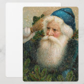 Kerstman met blauw Pet Kaart (Voorkant / Achterkant)