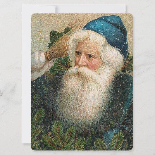 Kerstman met blauw Pet Kaart (Voorkant)