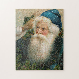  Kerstman met blauw Pet Legpuzzel