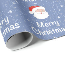 Kerstman met blauwe achtergrond en sneeuwvlokken