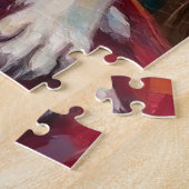 Kerstman met Blue Heeler Kerst Kunst Legpuzzel (Zijkant)