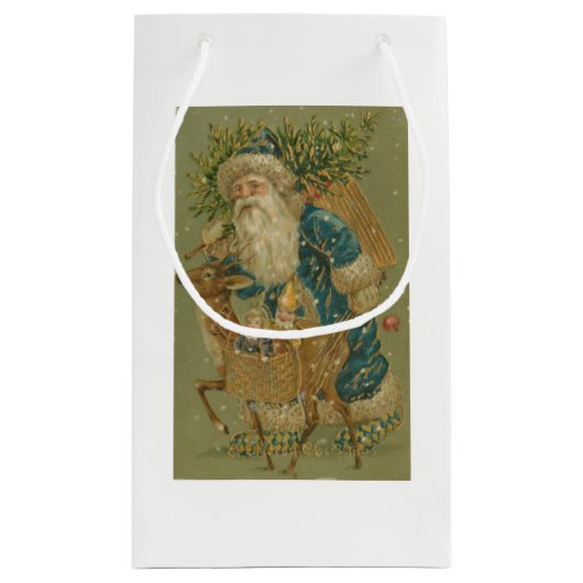  kerstman met boom klein cadeauzakje (Achterkant)