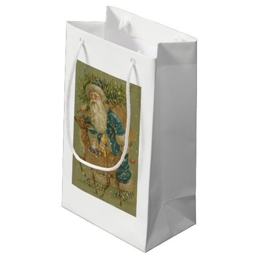 kerstman met boom klein cadeauzakje (Achterkant Gekanteld)