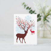 Kerstman Met boomvertakkingen Feestdagenkaart (Staand voorkant)