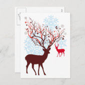 Kerstman Met boomvertakkingen Feestdagenkaart (Voorkant / Achterkant)
