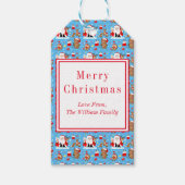 Kerstman met bosdieren cadeaulabel (Voorkant)