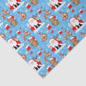 Kerstman met bosdieren tissuepapier (Detail)