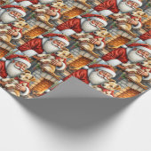 Kerstman met Bouvier des Flandres Kerstmis Cadeaupapier (Hoek)