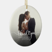 Kerstman met briefje Weddenschap Foto bedankt Keramisch Ornament (Rechts)