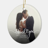 Kerstman met briefje Weddenschap Foto bedankt Keramisch Ornament (Links)