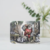  kerstman met Briefkaart voor gezelschapsdieren (Staand voorkant)