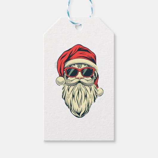 kerstman met bril cadeaulabel (Voorkant)
