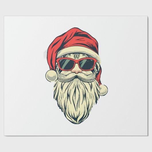 kerstman met bril cadeaupapier (Vlak)