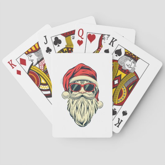 kerstman met bril pokerkaarten (Achterkant)