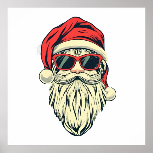Kerstman met bril poster (Voorkant)