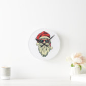 Kerstman met bril ronde klok (Huis)