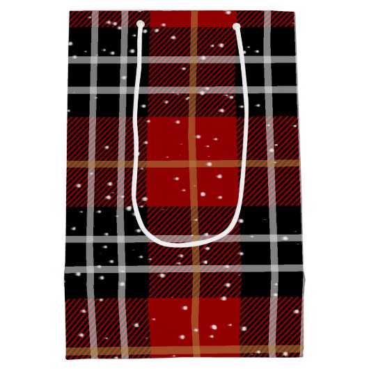 kerstman met buffet met middelmatige cadeautas (Achterkant)