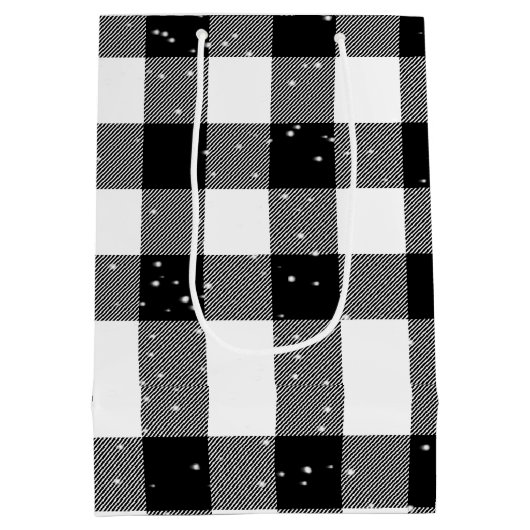 kerstman met buffet met middelmatige cadeautas (Achterkant)