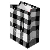 kerstman met buffet met middelmatige cadeautas (Achterkant Gekanteld)