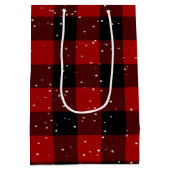 kerstman met buffet met middelmatige cadeautas (Achterkant)