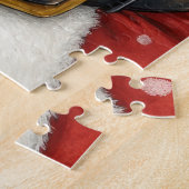 Kerstman met Bull Terrier Kerst Kunst Legpuzzel (Zijkant)