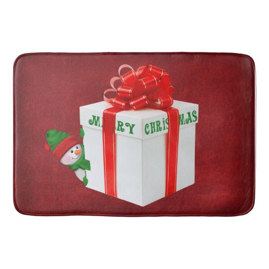 kerstman met cadeau badmat (Voorkant)