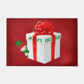 kerstman met cadeau deurmat (Voorkant)