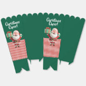 Kerstman met cadeau doos  bedankdoosjes (Ongevouwen)