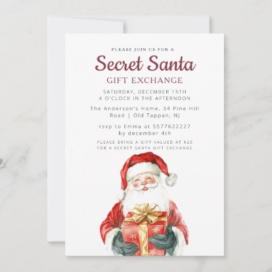 Kerstman met cadeau Geheim Kerstfeest Kaart (Voorkant)