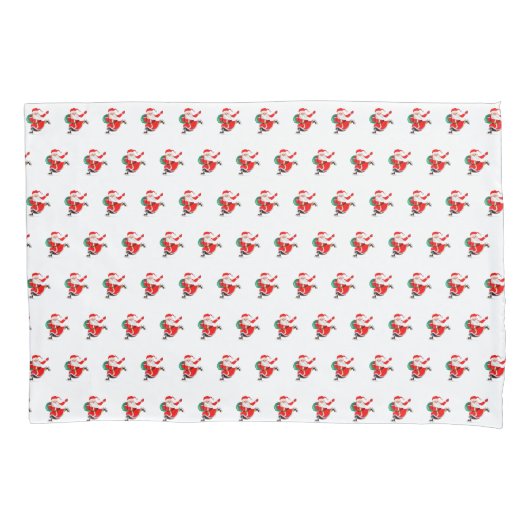Kerstman met cadeau kerst kussen Hoesje Kussensloop (Voorkant)