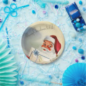 kerstman met Cadeau kerstfeest Papieren Bordje (Feest)