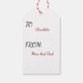 Kerstman met cadeau op charmant label cadeaulabel (Achterkant)