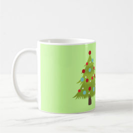 Kerstman met cadeaus en kerstboom koffiemok