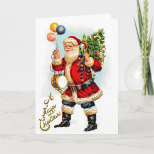 kerstman met cadeaus feestdagen kaart