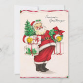  kerstman met cadeaus feestdagenkaart (Voorkant)