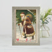   kerstman met cadeaus feestdagenkaart (Staand voorkant)