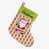 Kerstman Met Cadeaus Grote Kerstsok (Voorkant (Hangend))