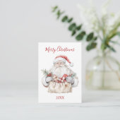 Kerstman met cadeaus Kerstmis Informatiekaartje (Staand voorkant)
