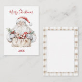Kerstman met cadeaus Kerstmis Informatiekaartje (Voorkant / Achterkant)