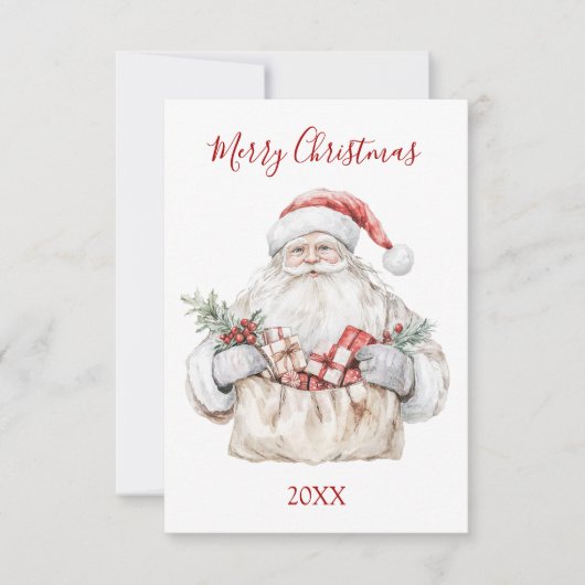 Kerstman met cadeaus Kerstmis Notitiekaartje (Voorkant)