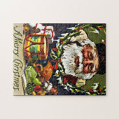 Kerstman met cadeaus legpuzzel (Horizontaal)