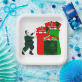 Kerstman met Cadeaus papieren Borden Papieren Bordje (Feest)