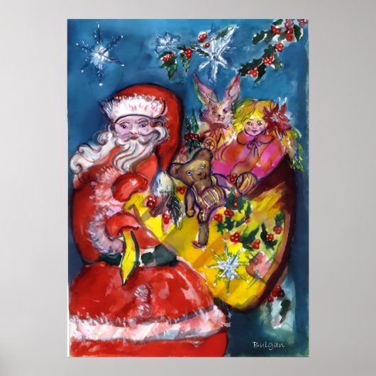 KERSTMAN MET CADEAUS POSTER (Voorkant)
